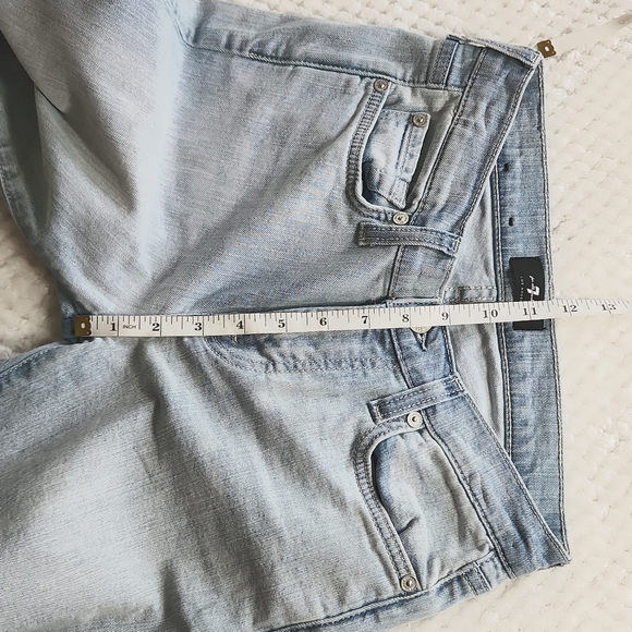 7 FOR ALL MANKIND WOMENS JEANS.  SIZE 26 LIGHT BLUE RAW HEM - Picture 11 of 15